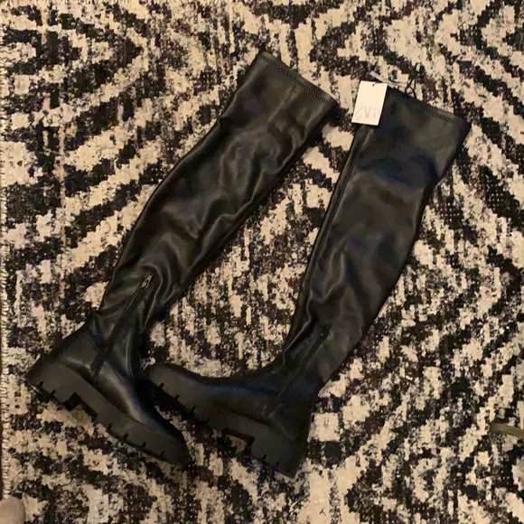 ZARA• over the knee stretch low heel boots - Picture 11 of 14